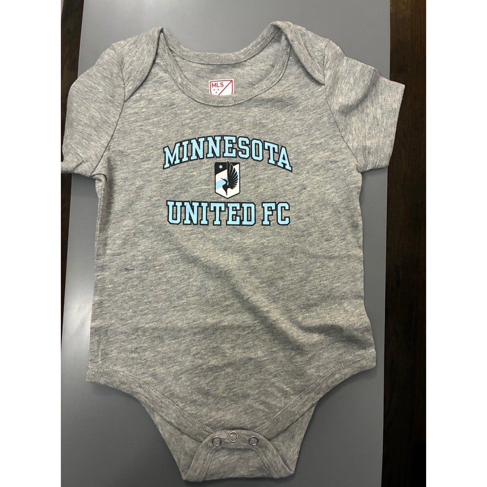 Minnesota United FC MLS Infant Bodysuit Gray 6 Months Short Sleeve Romper